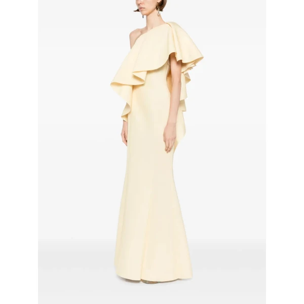 Saiid Kobeisy Ruffled Scuba Long Dress, view 6