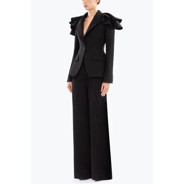 Saiid Kobeisy Ruffled Tailored Jacket, view 6