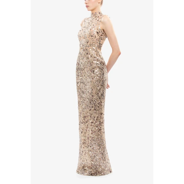 Saiid Kobeisy Sequin Embroidered Long Dress, view 3