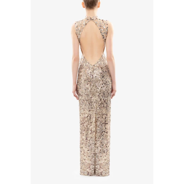 Saiid Kobeisy Sequin Embroidered Long Dress, view 4