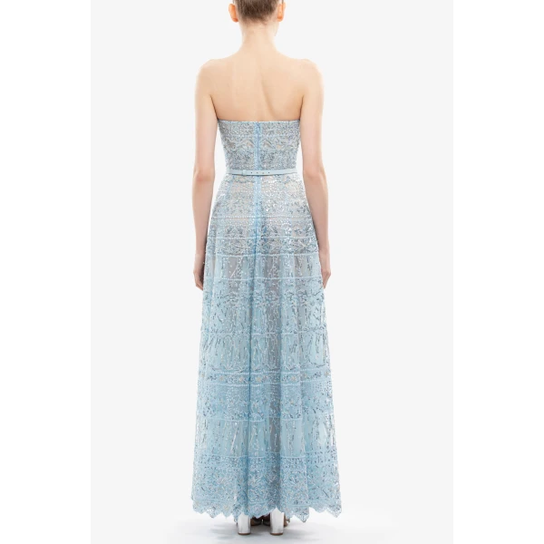 Saiid Kobeisy Strapless Beaded Tulle Dress, view 6