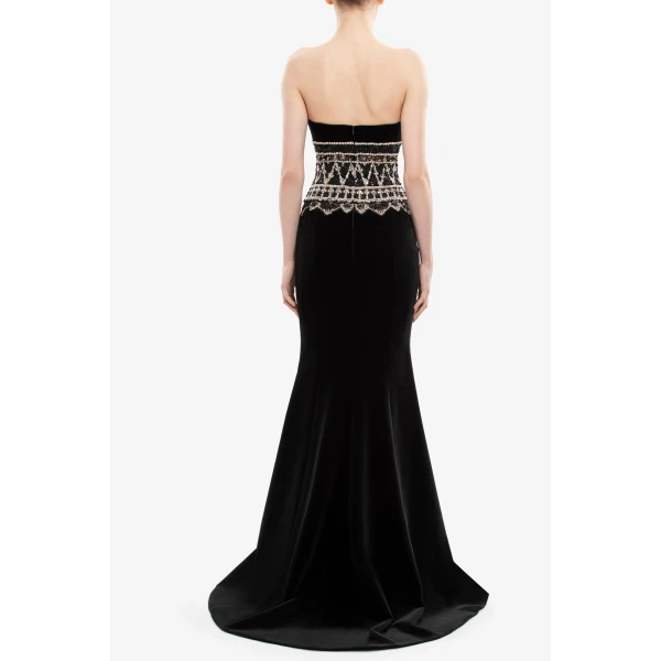 Saiid Kobeisy Strapless Dress With Embroidered Detailing, view 4