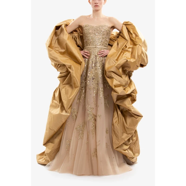 Saiid Kobeisy Taffeta Cape, view 2
