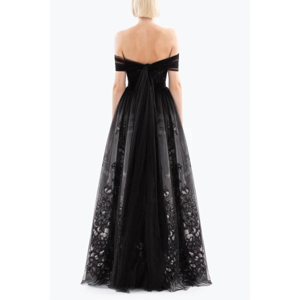 Saiid Kobeisy Tulle Gathered Dress, view 3