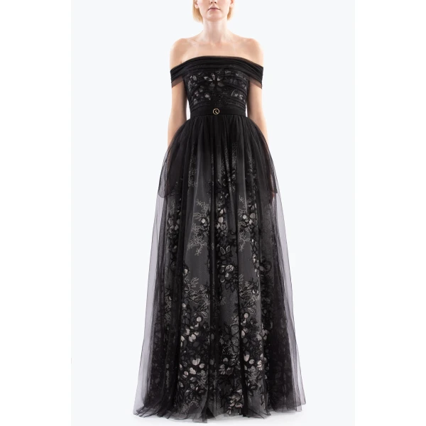 Saiid Kobeisy Tulle Gathered Dress, view 5