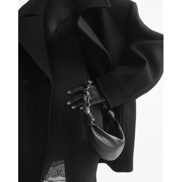 Saint Laurent AMALIA mini hobo in lambskin, view 2