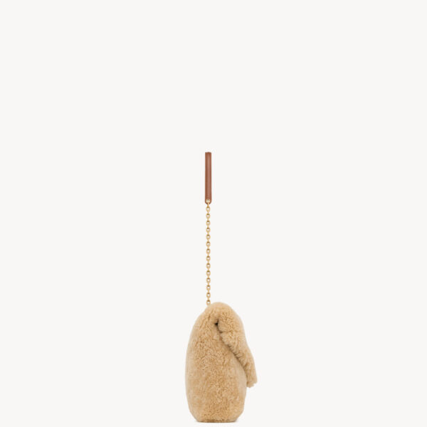 Saint Laurent CASSANDRE large pouch on chain in shearling designed in Paris