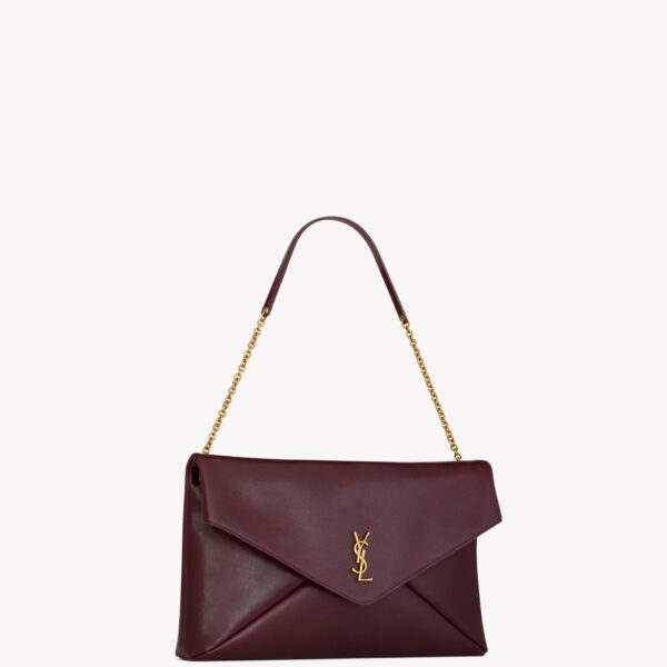 Saint Laurent CASSANDRE large pouch on chain in shiny leather designed in Paris