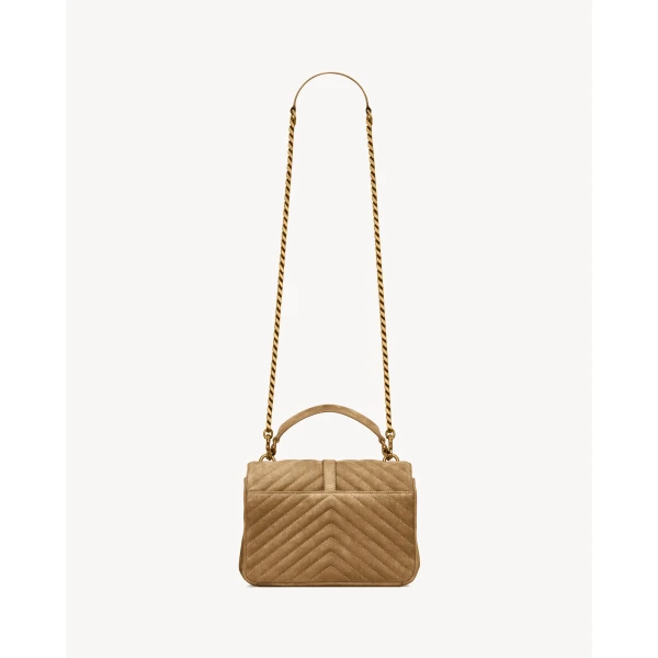 Saint Laurent COLLEGE MEDIUM IN QUILTED SUEDE, view 3
