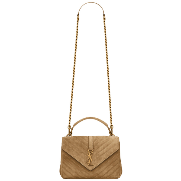 Saint Laurent COLLEGE MEDIUM IN QUILTED SUEDE designed in Paris