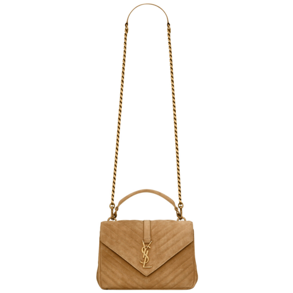 Saint Laurent COLLEGE MEDIUM IN QUILTED SUEDE designed in Paris
