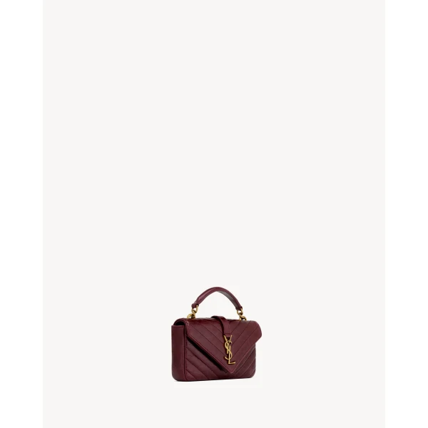 Saint Laurent COLLEGE mini in shiny leather, view 6