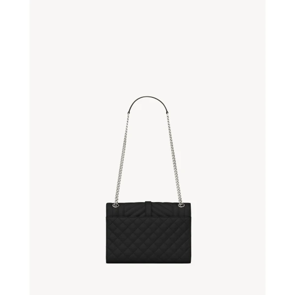 Saint Laurent ENVELOPE MEDIUM IN QUILTED GRAIN DE POUDRE EMBOSSED LEATHER, view 2