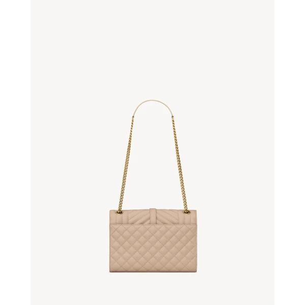 Saint Laurent ENVELOPE MEDIUM IN QUILTED GRAIN DE POUDRE EMBOSSED LEATHER, view 3
