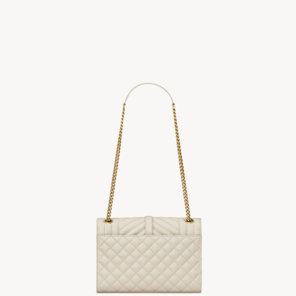 Saint Laurent ENVELOPE MEDIUM IN QUILTED GRAIN DE POUDRE EMBOSSED LEATHER designed in Paris
