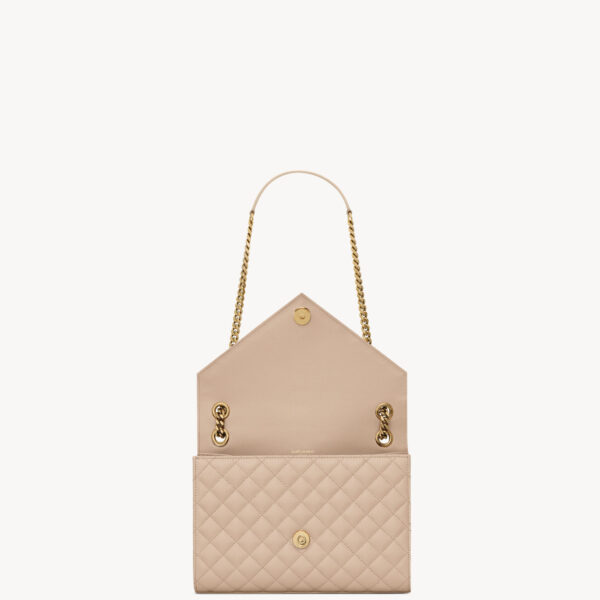 Saint Laurent ENVELOPE MEDIUM IN QUILTED GRAIN DE POUDRE EMBOSSED LEATHER designed in Paris