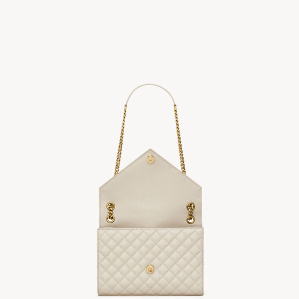 Saint Laurent ENVELOPE MEDIUM IN QUILTED GRAIN DE POUDRE EMBOSSED LEATHER designed in Paris