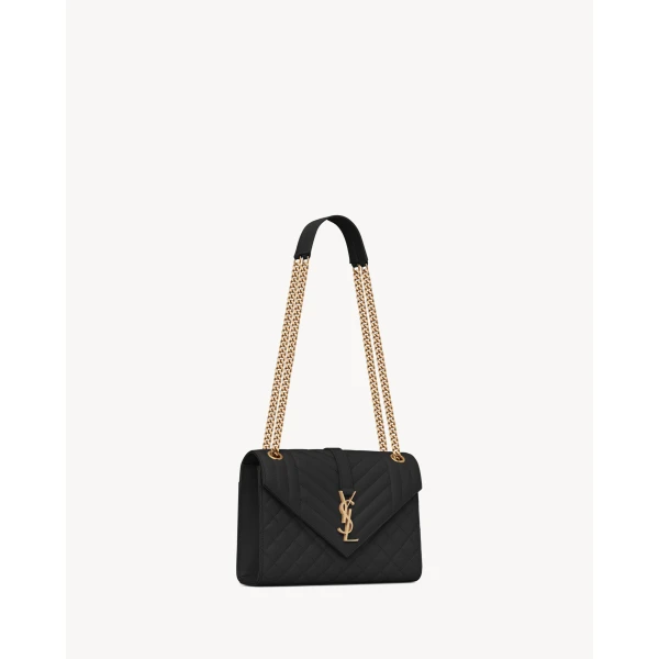 Saint Laurent ENVELOPE MEDIUM IN QUILTED GRAIN DE POUDRE EMBOSSED LEATHER, view 5