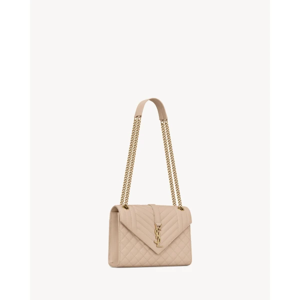 Saint Laurent ENVELOPE MEDIUM IN QUILTED GRAIN DE POUDRE EMBOSSED LEATHER, view 6
