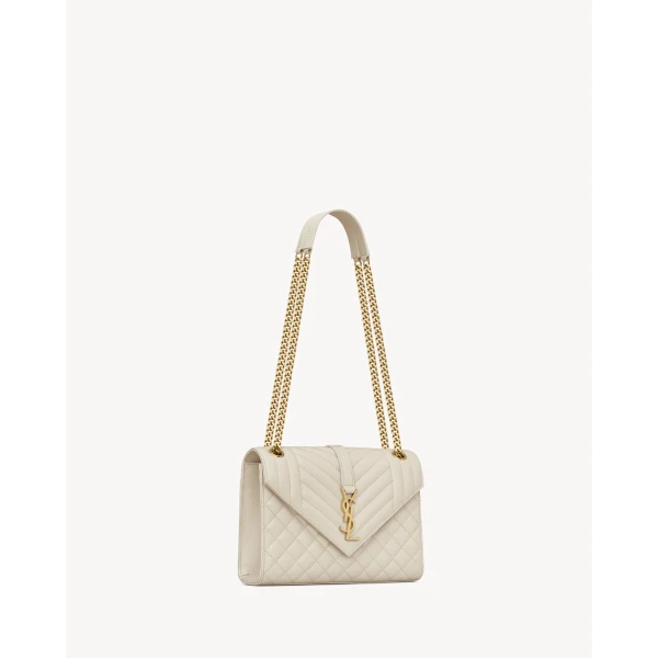 Saint Laurent ENVELOPE MEDIUM IN QUILTED GRAIN DE POUDRE EMBOSSED LEATHER, view 6