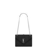 Saint Laurent ENVELOPE MEDIUM IN QUILTED GRAIN DE POUDRE EMBOSSED LEATHER designed in Paris