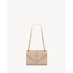 Saint Laurent ENVELOPE MEDIUM IN QUILTED GRAIN DE POUDRE EMBOSSED LEATHER designed in Paris