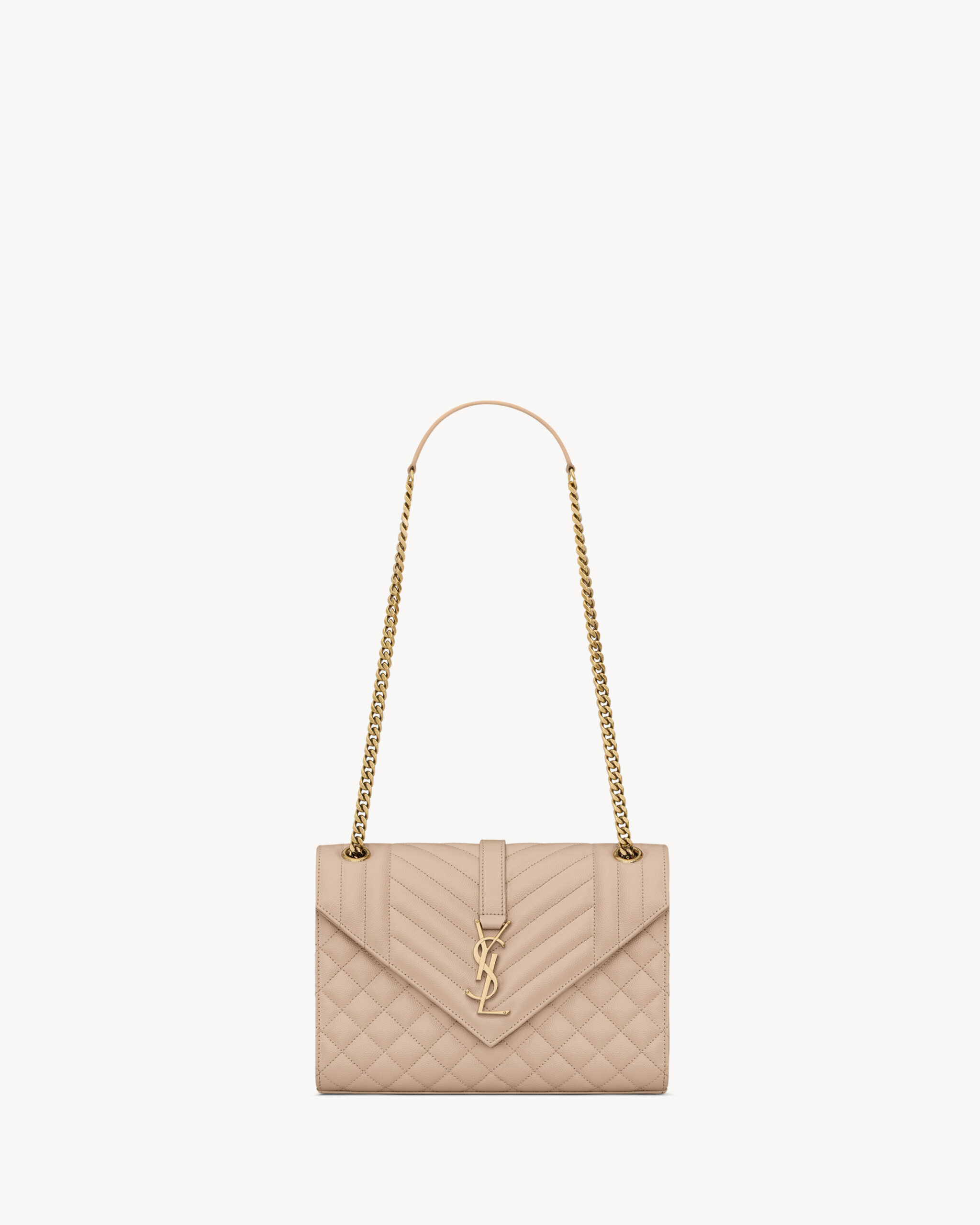 Saint Laurent ENVELOPE MEDIUM IN QUILTED GRAIN DE POUDRE EMBOSSED LEATHER designed in Paris Saint Laurent ENVELOPE MEDIUM IN QUILTED GRAIN DE POUDRE EMBOSSED LEATHER designed in Paris