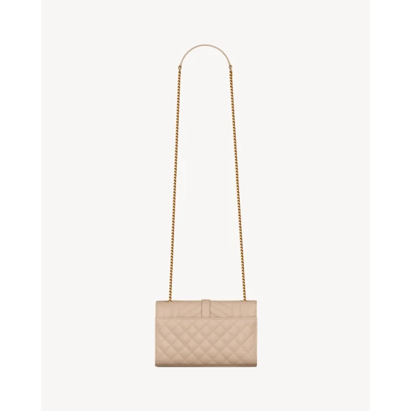 Saint Laurent ENVELOPE SMALL IN QUILTED GRAIN DE POUDRE EMBOSSED LEATHER, view 2