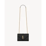 Saint Laurent ENVELOPE SMALL IN QUILTED GRAIN DE POUDRE EMBOSSED LEATHER designed in Paris