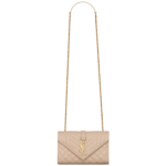 Saint Laurent ENVELOPE SMALL IN QUILTED GRAIN DE POUDRE EMBOSSED LEATHER designed in Paris