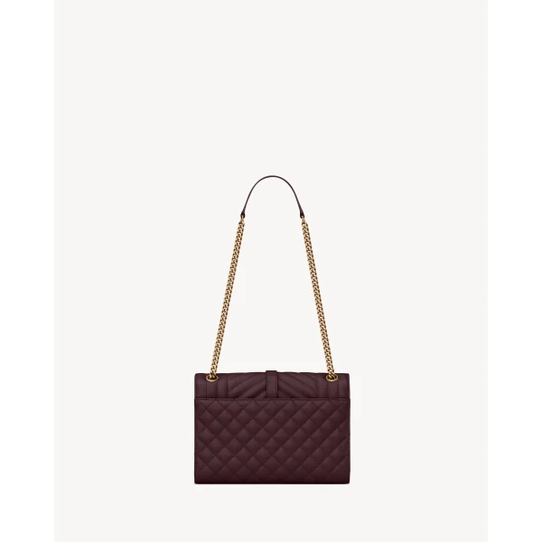 Saint Laurent ENVELOPE medium in grain de poudre leather, view 3