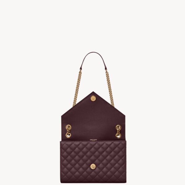 Saint Laurent ENVELOPE medium in grain de poudre leather designed in Paris