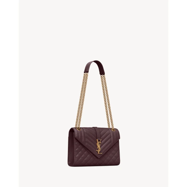 Saint Laurent ENVELOPE medium in grain de poudre leather, view 6
