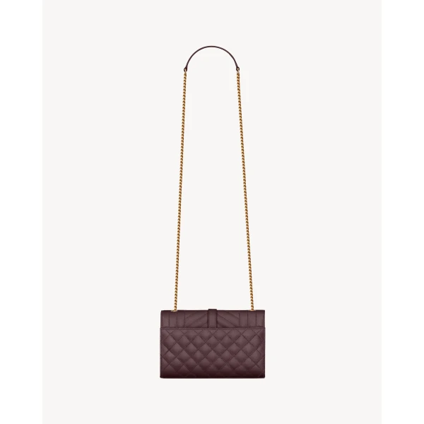 Saint Laurent ENVELOPE small in grain de poudre leather, view 2