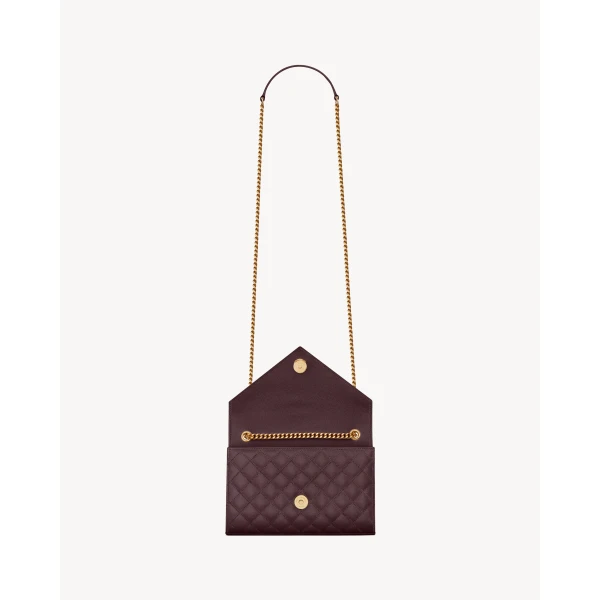 Saint Laurent ENVELOPE small in grain de poudre leather, view 4