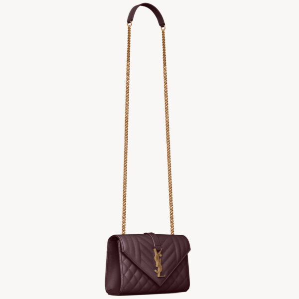 Saint Laurent ENVELOPE small in grain de poudre leather designed in Paris