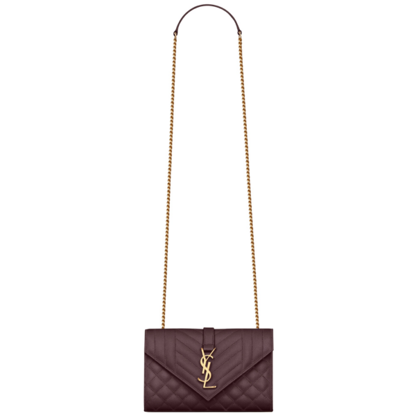 Saint Laurent ENVELOPE small in grain de poudre leather designed in Paris