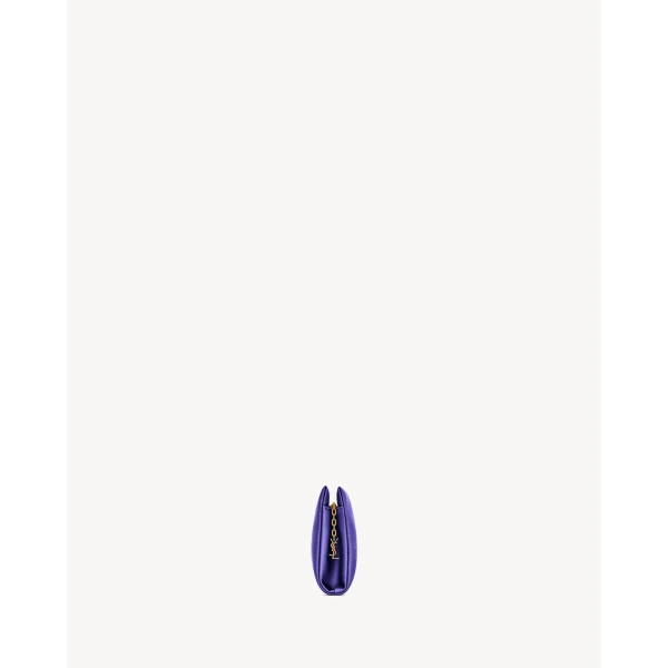 Saint Laurent EVENING soft clutch in satin, view 3