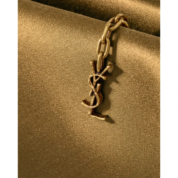 Saint Laurent EVENING soft clutch in satin, view 4