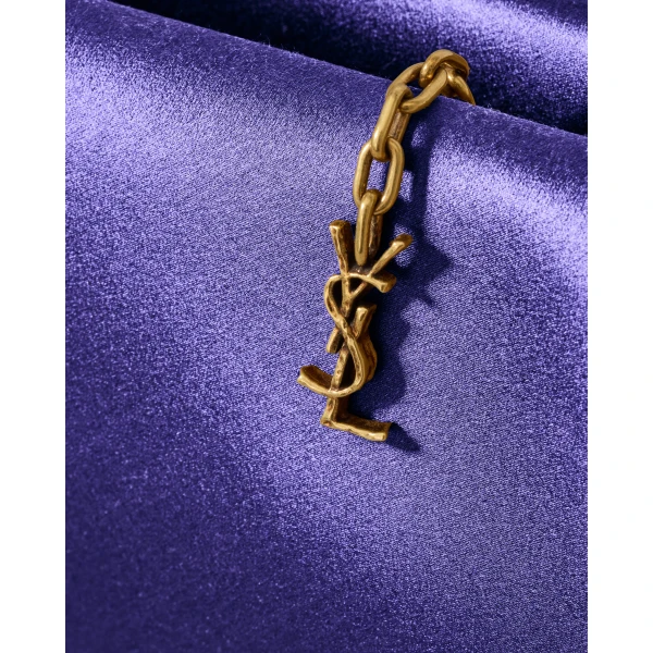 Saint Laurent EVENING soft clutch in satin, view 5