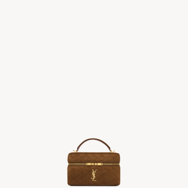 Saint Laurent GABY vanity in suede designed in Paris