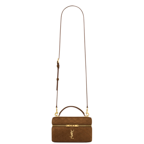 Saint Laurent GABY vanity in suede designed in Paris
