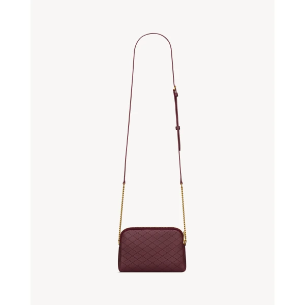 Saint Laurent Gaby zipped pouch in quilted lambskin, view 3