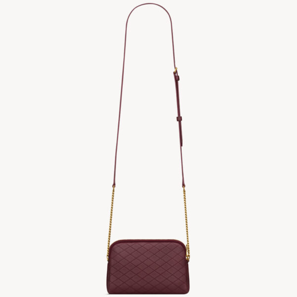 Saint Laurent Gaby zipped pouch in quilted lambskin designed in Paris