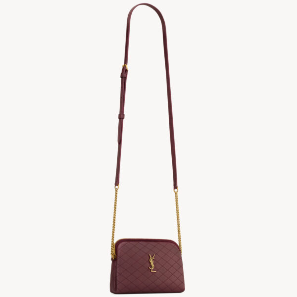 Saint Laurent Gaby zipped pouch in quilted lambskin designed in Paris