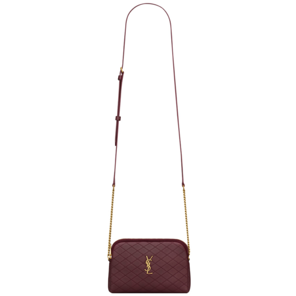 Saint Laurent Gaby zipped pouch in quilted lambskin designed in Paris