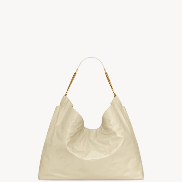 Saint Laurent HORTENSE hobo in shiny leather designed in Paris