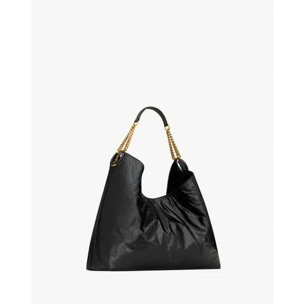 Saint Laurent HORTENSE hobo in shiny leather, view 6