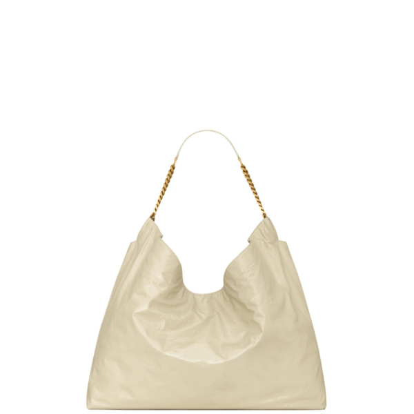 Saint Laurent HORTENSE hobo in shiny leather designed in Paris