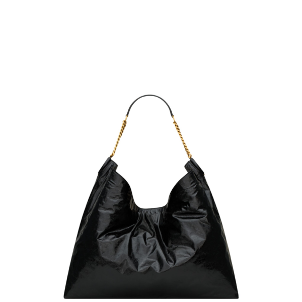Saint Laurent HORTENSE hobo in shiny leather designed in Paris